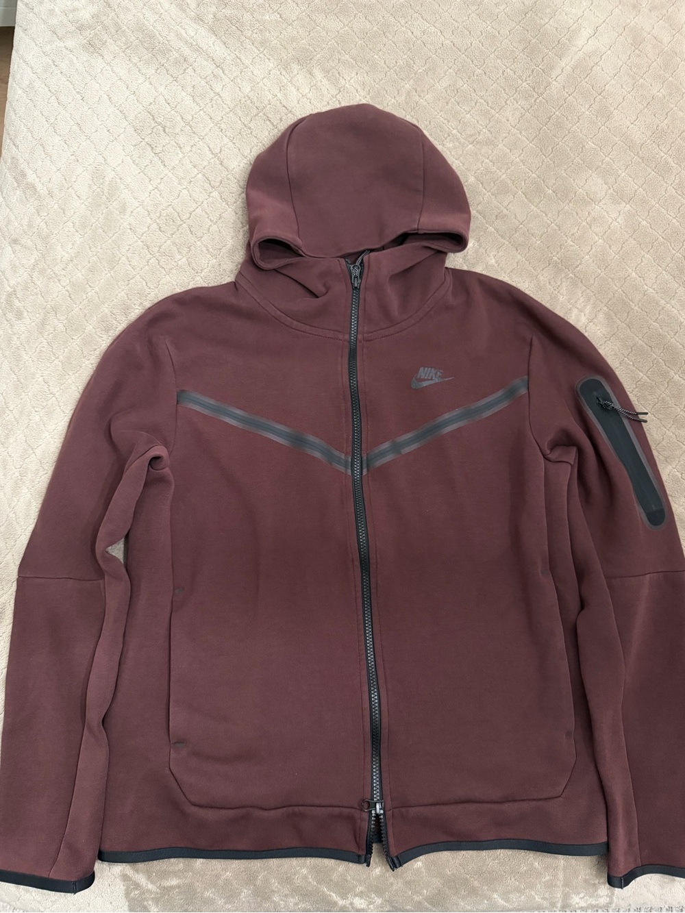 Nike Tech Men's Full-Zip Hoodie brown size Medium